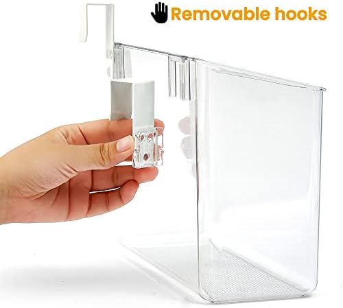vacane Office Hanging Organizer, Clear Hanging Baskets for Organizing Over the Cabinet Organizer Holder for Kitchen, Pantry, Bathroom-Hang Outside or Inside Door-XL