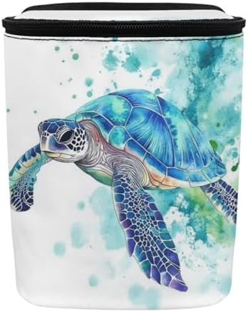 DISNIMO Tie Dye Sea Turtle Car Trash Can with Lid, Leak Proof Trash Bin Garbage Bag Collapsible Automatic Portable Trash Can, Easy to Clean, Used in Car Home Office