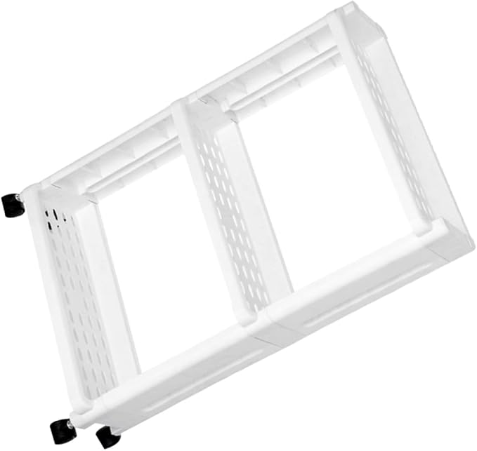 3-Tier Gap Storage Tower Rack with Wheels for Home Kitchen | PP White Build, Slide out Access, Portable Design, Suitable for Bath Supplies and PET Items