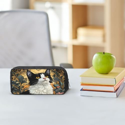 Cat Large Pencil Case, Durable Pen Bag Zipper Organizer Pouch for Office Travel for Women Men