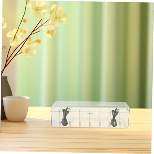 TEHAUX Transparent Plastic Organizer Box Removable Dividers for Cards Electronics Jewelry and Parts and Stylish Storage for Desk Organization