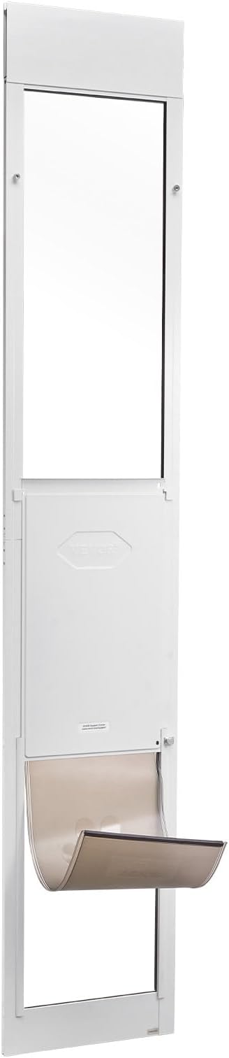 VEVOR Dog Door for Sliding Glass Door, 91 to 96 in Adjustable Height, Aluminum Alloy Frame with Metal Rotating Hinges, Lock Design, 13 5/8 x 23 5/8 in Flap, Sliding Glass Pet Door for Renters | For Large Dogs and Pets, 91 to 96 in Adjustable Height, Al...