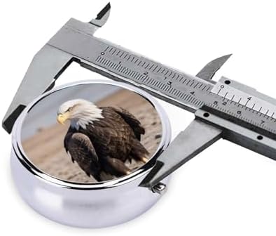 ZhongGuo Eagle Printed Pill Organizer,Round Travel Pill Organizer Mini Medicine Pill Box for Purse Iron Plating