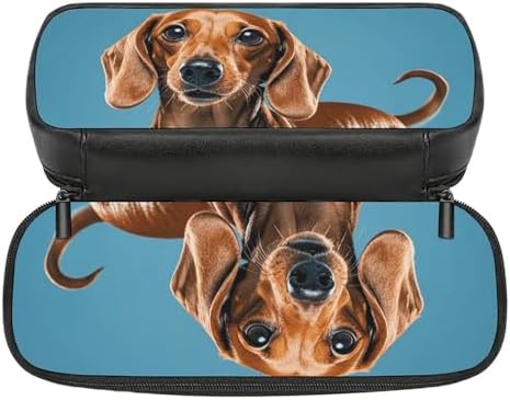 Dachshund Weiner Pet Dog Pencil Case Portable Pencil Pouch Pen Bag Pencil Bag Makeup Bag Storage Bag Pencil Box Cosmetic Bag for Women Men Office