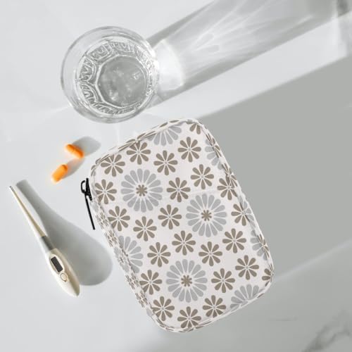Pill Organizer Box Mandala Bohemian Flowers 7-Day Weekly Medicine Pill Case Travel Pill Container Portable Pill Holder Storage Purse Bag Small Compact Size for Vitamin Supplement Birth Control