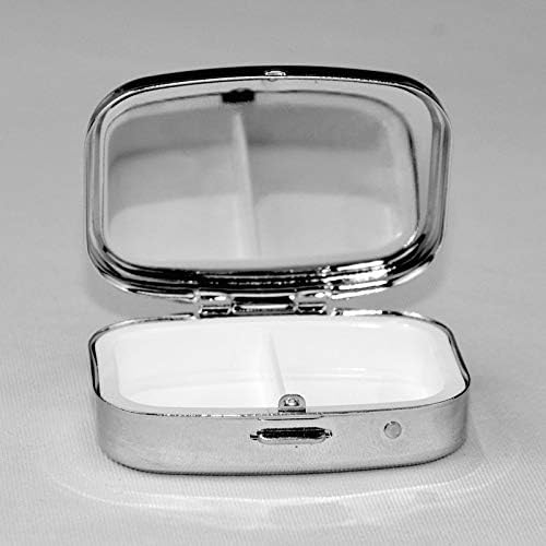 Purse Pill Container Slim Vitamin Organizer Credit-Card Sized Women’s Daily Essential, Santa Claus Laugh Snowflake Christmas Red