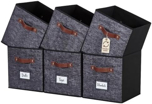 DECOMOMO Storage Bins, Cube Storage Bin with Labels