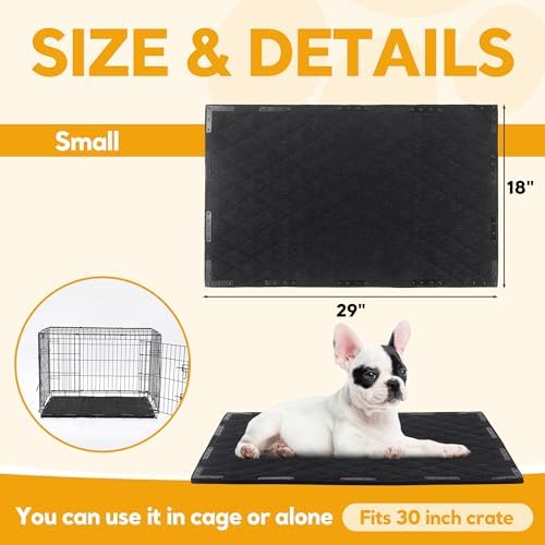 HOMBYS Chew Proof Dog Bed Mat with 12 Metal Rivets - Indestructible Kennel Pad for Teething Puppies & Aggressive Chewers, Durable Waterproof Crate Mat for Small Dogs, 29" x 18" (Indoor/Outdoor Use)