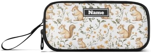 Custom Large Capacity Pencil Bag Teen Girls Pencil Case For Kids School Supply Portable Sweet Squirrel animal White