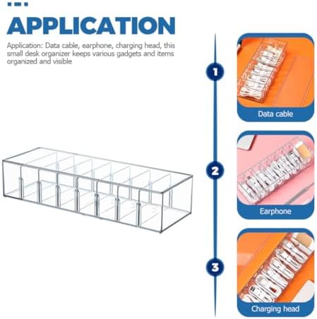 Cord Organizer Case with 8 Slots for Cable Storage and Charger Organization, Pet Material with Cover, Cord Hider Box for Neat and Tidy Cable Management