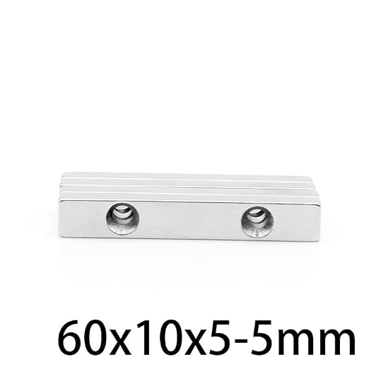 1/2/5/10/15/20PCS 60x10x5-5mm Block Magnetic Holes 5mm 60x10x5-5 Strip Neodymium 60 * 10 * 5-5 Magnets(5PCS)