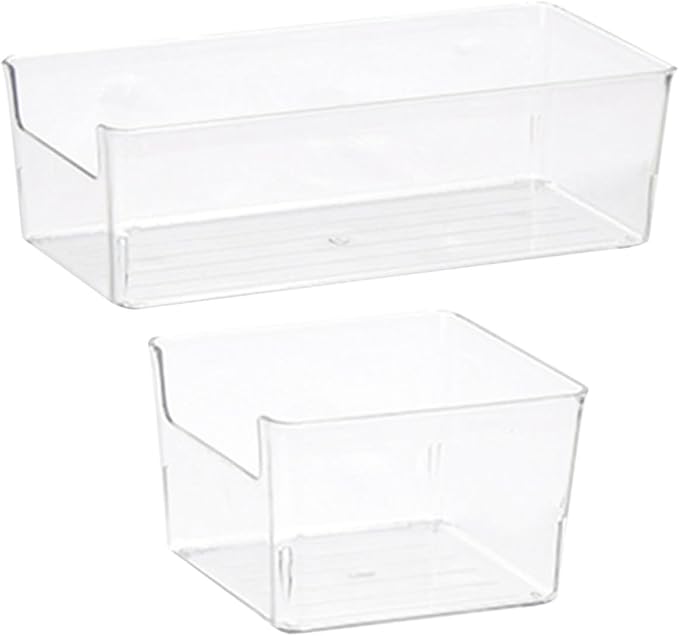 2pcs Pet Desktop Drawer Organizers Small and Medium, Sundries Sorting Boxes with Partition Dividers for Office and Home Desk Storage
