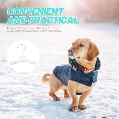 2pcs Acrylic Pet Clothes Hanger Rack for Dog Puppy Clothes, Mini 10cm | Gold Hook, Square and Curved Head Styles, Handy Organizing for Pet Clothing, Not Easy to Deform
