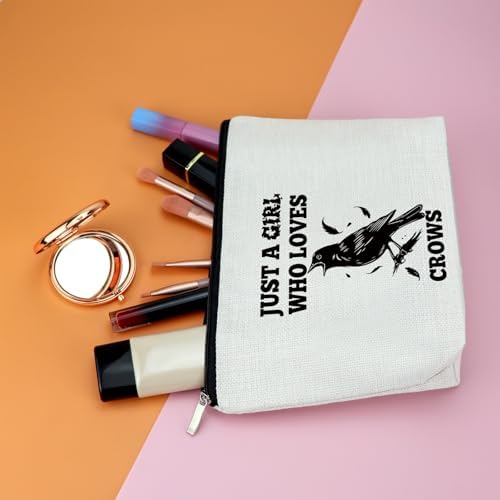 Crow Lover Gifts Makeup Bag Crow Gifts for Women Crows Themed Gift Black Crows Cosmetic Bag Bird Watching Gift Bird Lover Birthday Christmas Graduation Gift for Friend Daughter Colleague Sisters