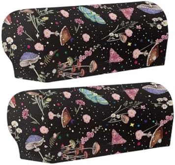 Mushroom Couch Arm Covers Soft Arm Chair Covers for Arms Recliner Headrest Protector 2pcs Stretch Fabric Sofa Armrest Covers