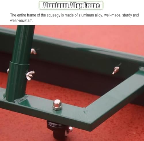 ERRULAN Floor Squeegee W/Replacement Rain Shuttle, 59 Inch Wide Aluminum Alloy Water Pusher Cleaner Cart for Rain Snow Leaves Garbage, Pet Hair Remover Equipment for Patios Garages Swimming Pools