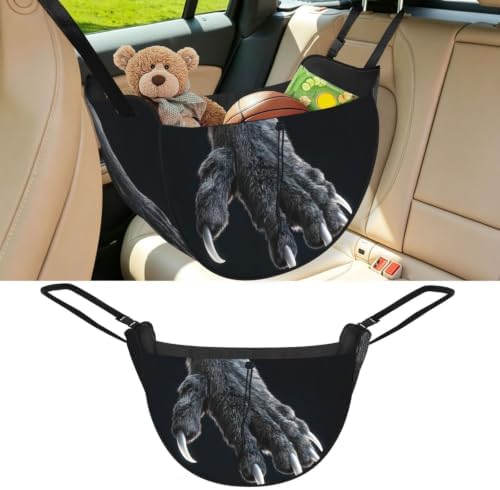 Wolf Claw Pattern Car Seat Organizer-Backseat Storage Bag for Travel | Waterproof Durable. Holds Snacks Gear Essentials. Fits Most Cars.