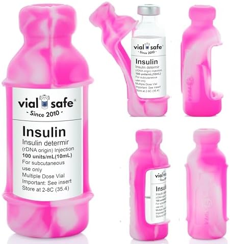 VIAL SAFE Silicone Insulin Vial Protector Case Cover 2-Pack Tie Dye Pink