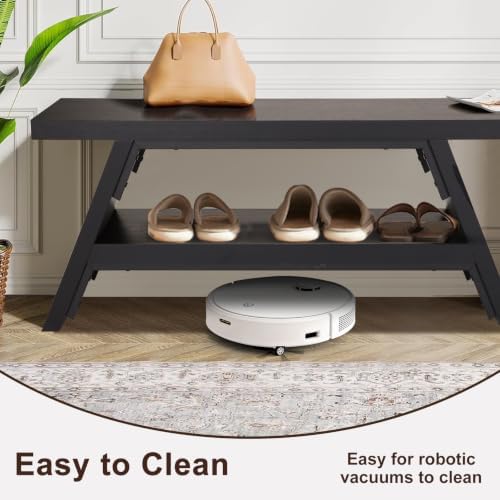 2-Tier Shoe Storage Bench, 40" Solid Wood Entryway Stool Storage | Narrow Shoes Racks for Entryway, Slim Minimalist Multi-Purpose Bench for Tight Spaces & Small Hallways