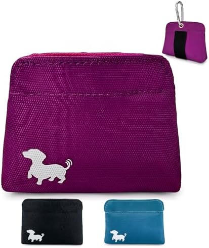 Extra Small Dog Treat Pouch – Slim Magnetic Pocket Dog Treat Bag for Walking & Training – Discreet Clip On Treat Pouch for Leash, Waistband or Pocket – Mess Free Storage (Pink)
