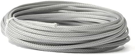 Bettomshin 1Pc 32.8Ft(10m) Cable Management Sleeve, 1/8"(3mm) Width PET Grey Cord Protector, Wire Loom Tube Insulated Split Sleeving for USB Cable Power Cord Organizer Video Cable Hider