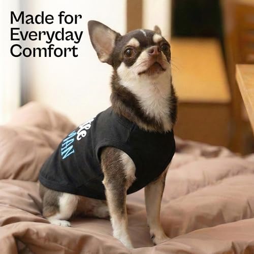Parisian Pet Dog Shirt – 100% Cotton Shirts for Large Dogs – Sleeveless Black Puppy Vest – Lightweight and Breathable Pet Apparel – Funny Summer Boy Dog Clothes - Stretchy Cute T Shirts for Dogs