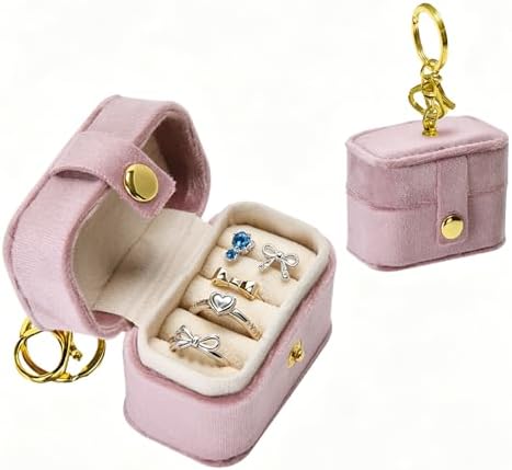 Velvet Dog Collar Ring Bearer Box with Clip (Pink)