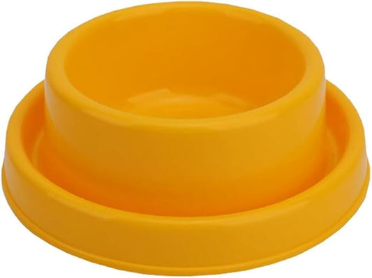 Ants Away Dog Bowl Cat Puppy Food Bowls Round No Spill Eating Feeder for Small Animals Yellow S