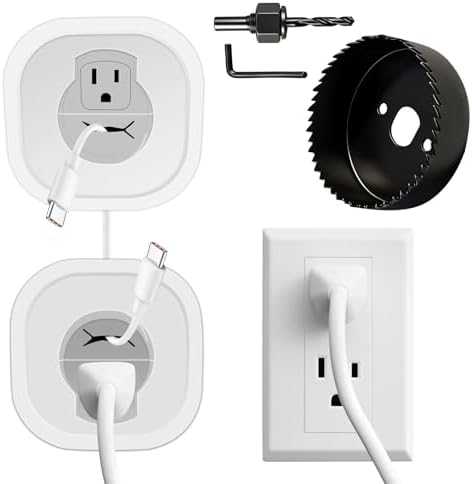 in-Wall Cable Management Kit,in Wall TV Power Kit for Wall Mounted TV and Speakers,in Wall Wire Concealment Kit, Includes Power & Low Voltage Cable Management with Hole Saw Drill Attachment