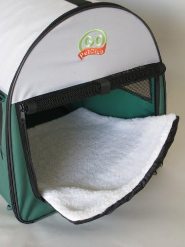 Go Pet Club 18" Rounded Top Soft Collapsible Dog Crate, Portable Pet Carrier, Thick Padded Pet Travel Crate for Indoor & Outdoor, Soft Sided Pet Foldable Kennel Cage with Durable Mesh Windows, Green