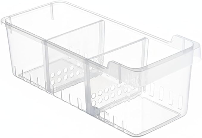 Clear PET Refrigerator Storage Bins - Stackable Produce Organizer for Fridge Drawers & Shelves, Durable Food Container (1 Pack)