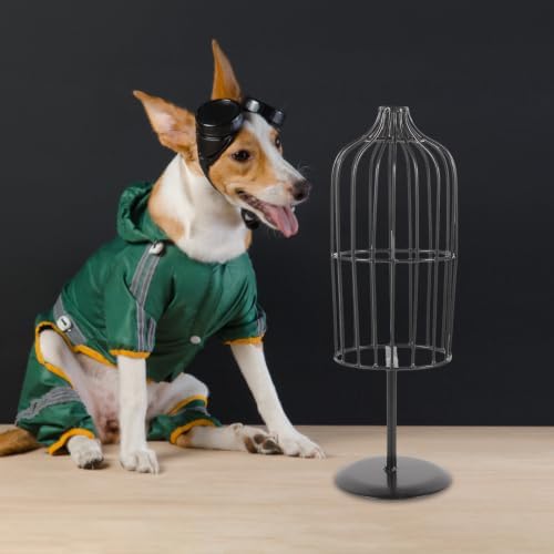 Portable Iron Pet Dress Mannequin Stand for Dog and Cat Clothes Display with Unique Design and Excellent Durability, Indoor and Outdoor Use Compact Dark Dress Hanger for Puppy