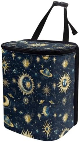 Moon Star Planets Car Trash Hanging Garbage Can/Bag with Lid Portable Waterproof Trash Bag Car Accessories Interior for Sedans, SUVs & Trucks