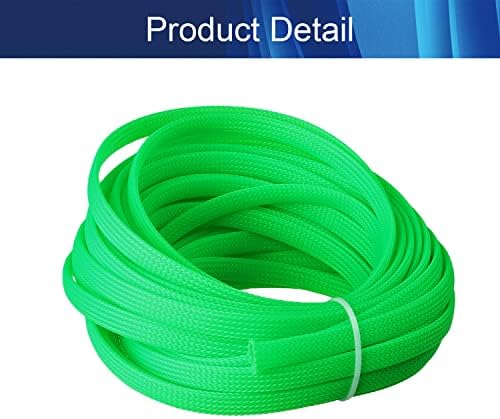 Jutagoss PET Expandable Braided Cable Sleeve, 32.8ft - 5/16 inch Fluorescent Green Cable Management Sleeve, Wire Loom Tube Cord Protector for USB Cable, Power Cord, Audio Video and More, 1Pc