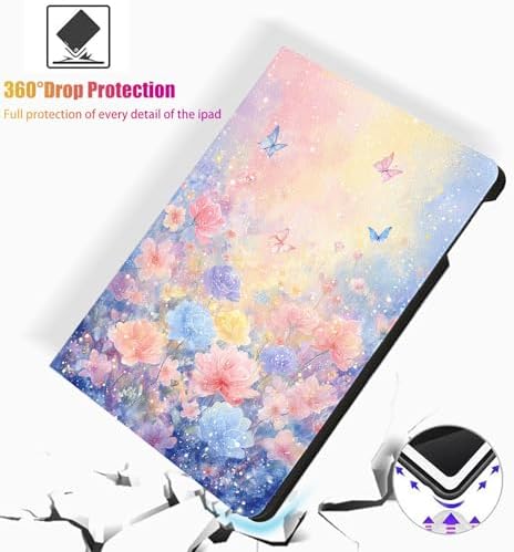 for Microsoft Surface Pro 8-13" 2021 Tablet Case,Auto Wake/Sleep,Adjustable Stand Protective Cover - Flower Butterfly