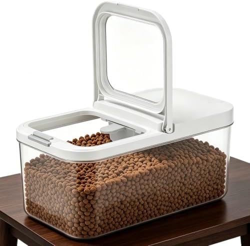 YEXEXINM Pet Food Storage Container with Lid & Scooper 5-7.5lbs/6L Dog Food Storage Container Clear Airtight Cat Food Storage Container BPA Free Dog Treat Container Store Dry Food for Pantry Kitchen