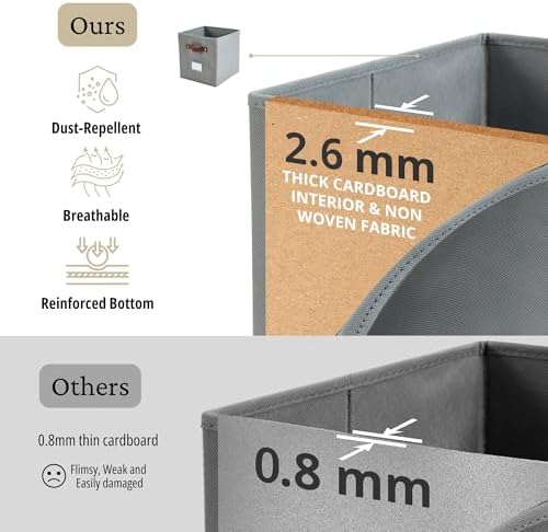 DECOMOMO Storage Bins, Cube Storage Bin with Labels