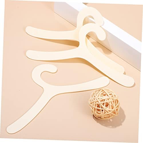 VALICLUD 40 Pcs Plastic Dog Clothes Hangers for Pet Apparel 19cm Beige | Practical Organizer for Closet or Shelf, Lightweight Build, Fine Workmanship, Easy to Carry