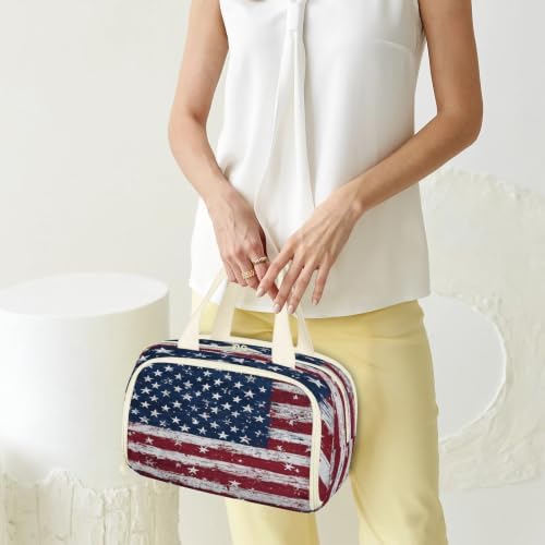 American Flag Travel Toiletry Bag for Women