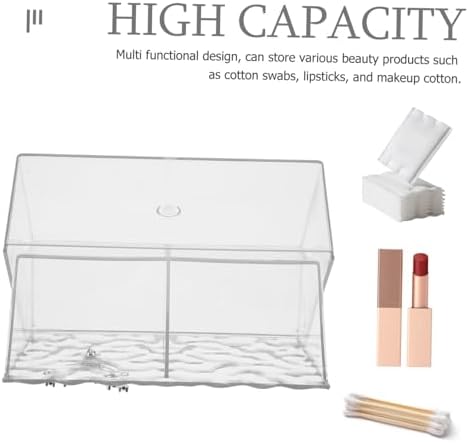 Beaupretty Wall Mounted Cotton Pad Holder Durable Makeup Organizer for Bathroom Space Saving Storage Box for Cotton Swabs and Beauty Accessories Easy Sturdy Pet Material