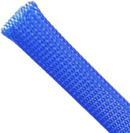 Braided Sleeving, PET Expandable Cable Sleeve, Mesh Cable Management for TV, Computer, Home Theater, Flexible Cord Protectors from Pets No Chew (Blue, 13/16" x 25ft)