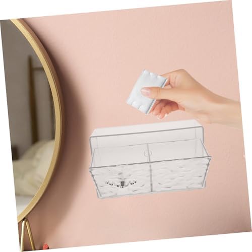 Beaupretty Wall Mounted Cotton Pad Holder Durable Makeup Organizer for Bathroom Space Saving Storage Box for Cotton Swabs and Beauty Accessories Easy Sturdy Pet Material