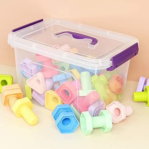 Farmoon 6 Quart Small Lidded Storage Bin, 6 Packs Latching Box Cotainer