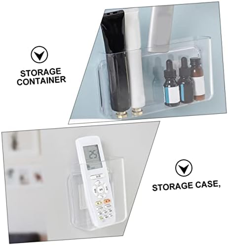 2pcs Pet Material Wall-mounted Storage Boxes Closet Organizers Remote-control Unit Container Storage Bins for Living Room Bedroom Office
