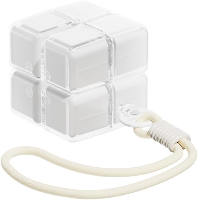 Travel Pill Organizer,Magnetic Cube Cute Pill Box,Pill Compact with 8 Compartment,Vitamin Cases Organizers 7 Day for Vitamins & Supplements (White)
