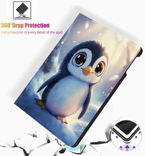 for Microsoft Surface Pro 7 Plus,Surface Pro 7/6/5/4 12.3" Tablet Case,Auto Wake/Sleep,Adjustable Stand Protective Cover - Cute Penguin