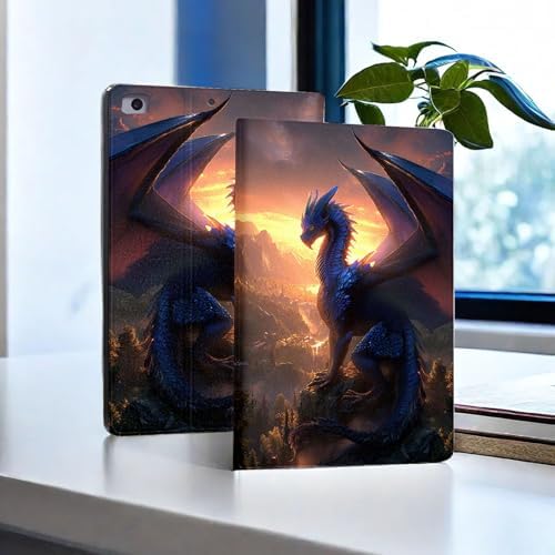 for Microsoft Surface Pro X/Pro X Plus-13 2019/2020/2021/2024 Tablet Case,Auto Wake/Sleep,Adjustable Stand Protective Cover - Blue Dragon