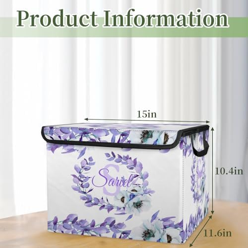 Leaf Storage Bin with Lid Personalized Storage Baskets for Organizing Foldable Closet Organizers with Handles,Cute Basket for Boys Girls for Clothes Blanket Pet Dog Toy Basket Storage (1 Pack)