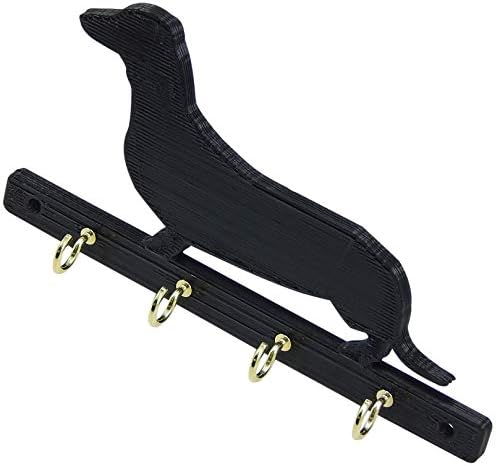 Dachshund Weiner Dog Key Rack Leash Holder Hanger Organizer for Wall - Four Hooks to Hang Dog Leashes - Dachshund Home Decor