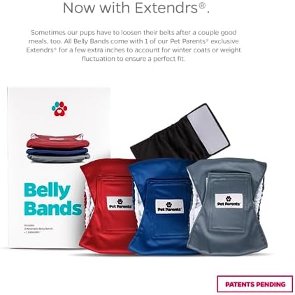 Pet Parents® Washable Belly Bands for Male Dogs (3pack) + Extendrs® of Durable Dog Diapers Male, Premium Male Dog Diapers & Dog Wraps (Medium, Kingsmen)